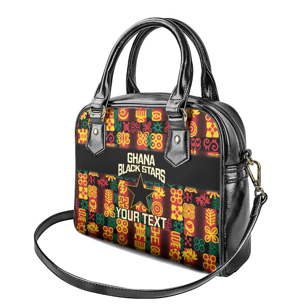 Custom Ghana Black Stars Shoulder Handbag Adinkra Pattern - Football Style