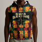 Custom Ghana Black Stars Sleeveless Zip Hoodie Adinkra Pattern - Football Style - African Pride