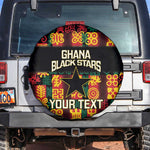 Custom Ghana Black Stars Spare Tire Cover Adinkra Pattern - Football Style
