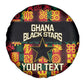 Custom Ghana Black Stars Spare Tire Cover Adinkra Pattern - Football Style