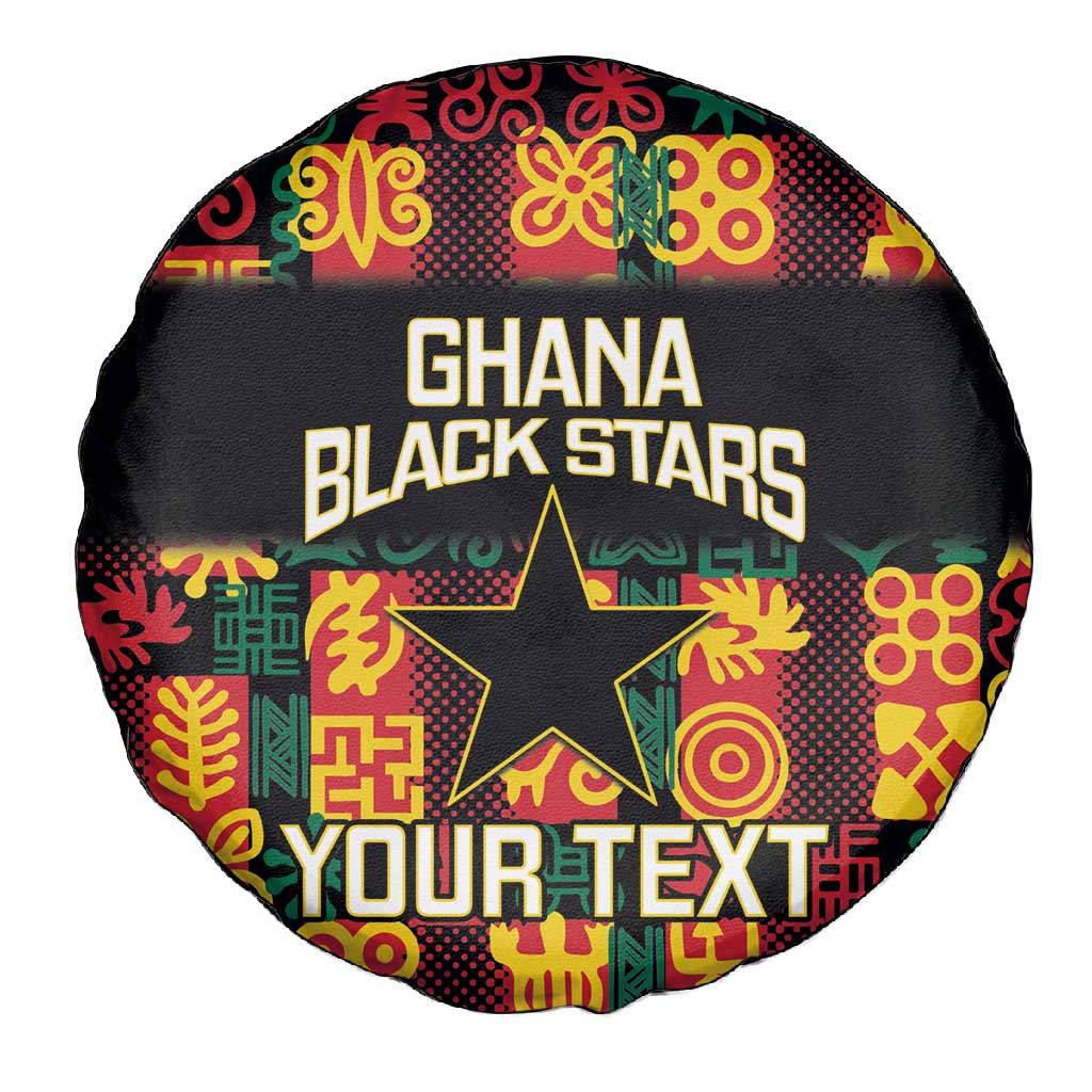 Custom Ghana Black Stars Spare Tire Cover Adinkra Pattern - Football Style