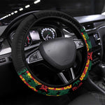 Ghana Black Stars Steering Wheel Cover Adinkra Pattern - Football Style
