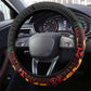 Ghana Black Stars Steering Wheel Cover Adinkra Pattern - Football Style