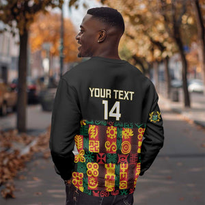 Custom Ghana Black Stars Sweatshirt Adinkra Pattern - Football Style