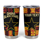 Custom Ghana Black Stars Tumbler Cup Adinkra Pattern - Football Style