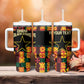 Custom Ghana Black Stars Tumbler With Handle Adinkra Pattern - Football Style