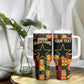 Custom Ghana Black Stars Tumbler With Handle Adinkra Pattern - Football Style