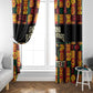 Custom Ghana Black Stars Window Curtain Adinkra Pattern - Football Style
