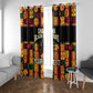 Custom Ghana Black Stars Window Curtain Adinkra Pattern - Football Style