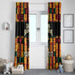 Custom Ghana Black Stars Window Curtain Adinkra Pattern - Football Style