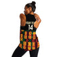 Custom Ghana Black Stars Women Racerback Tank Adinkra Pattern - Football Style