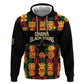 Custom Ghana Black Stars Zip Hoodie Adinkra Pattern - Football Style