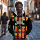 Custom Ghana Black Stars Zip Hoodie Adinkra Pattern - Football Style