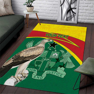 Custom Ghana Black Batters Area Rug Ghanaian Tawny Eagle - Cricket Style
