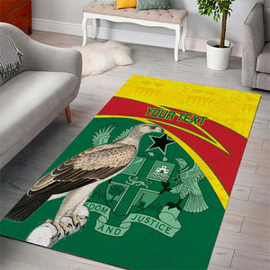 Custom Ghana Black Batters Area Rug Ghanaian Tawny Eagle - Cricket Style