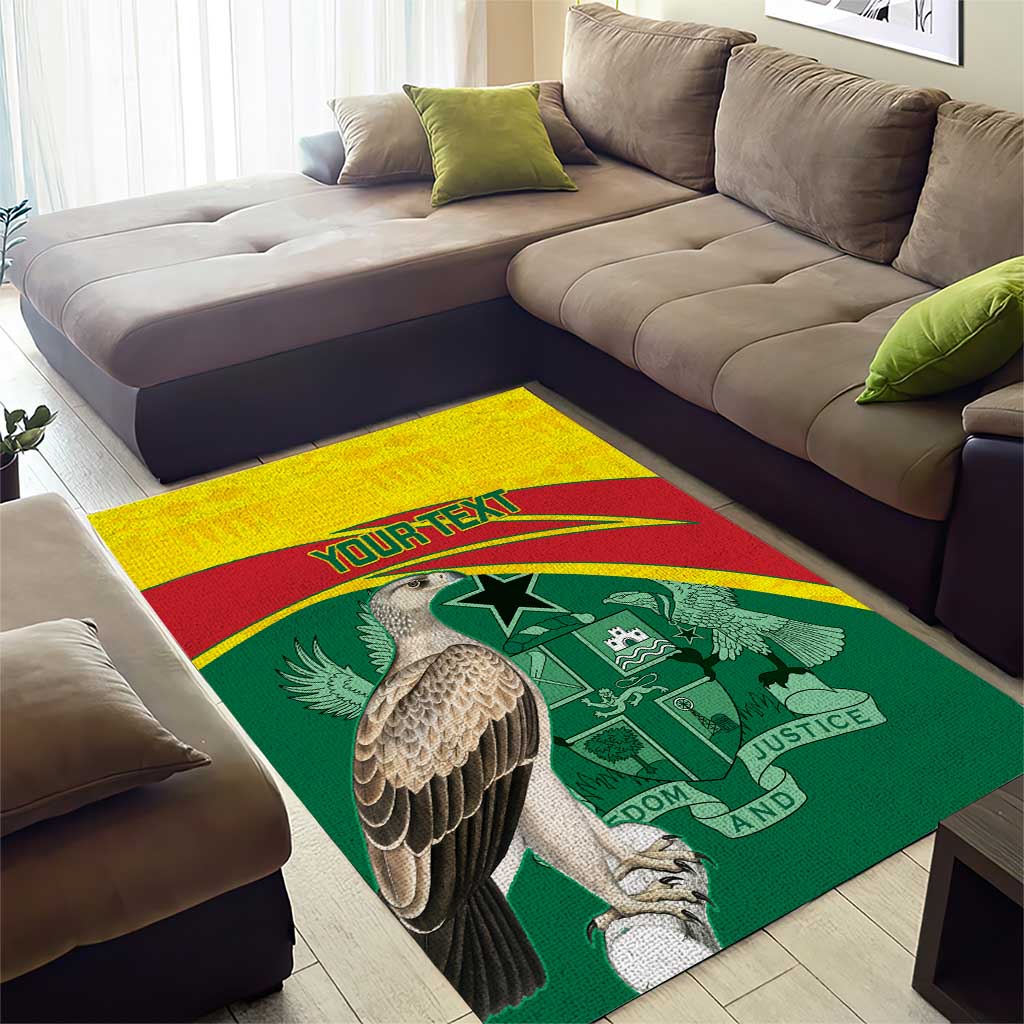 Custom Ghana Black Batters Area Rug Ghanaian Tawny Eagle - Cricket Style