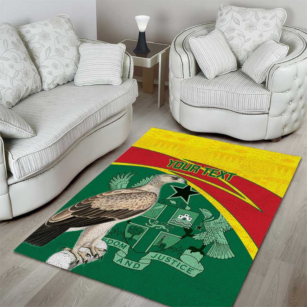 Custom Ghana Black Batters Area Rug Ghanaian Tawny Eagle - Cricket Style