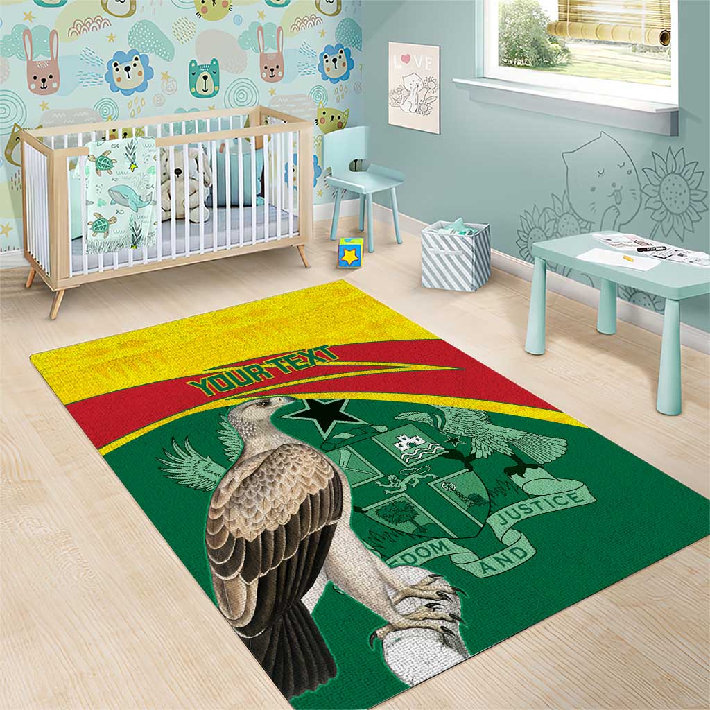 Custom Ghana Black Batters Area Rug Ghanaian Tawny Eagle - Cricket Style