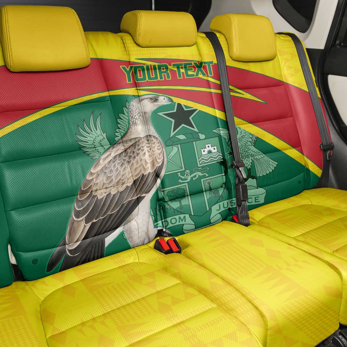 Custom Ghana Black Batters Back Car Seat Cover Ghanaian Tawny Eagle - Cricket Style