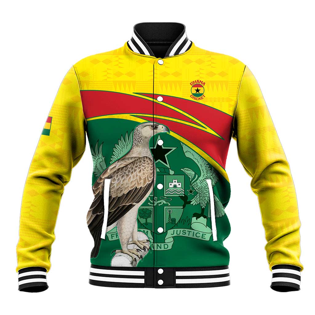 Custom Ghana Black Batters Baseball Jacket Ghanaian Tawny Eagle - Cricket Style