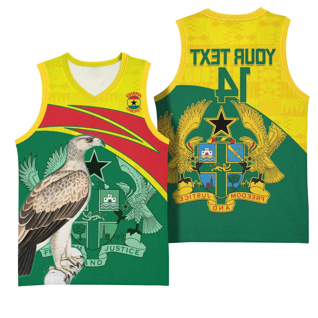 Custom Ghana Black Batters Basketball Jersey Ghanaian Tawny Eagle - Cricket Style - African Pride