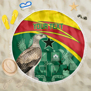 Custom Ghana Black Batters Beach Blanket Ghanaian Tawny Eagle - Cricket Style