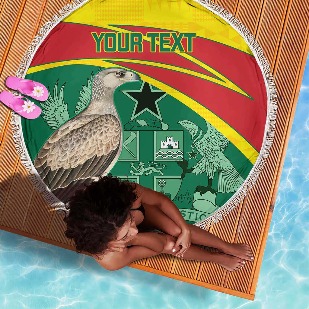 Custom Ghana Black Batters Beach Blanket Ghanaian Tawny Eagle - Cricket Style