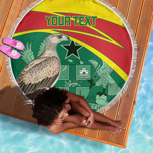 Custom Ghana Black Batters Beach Blanket Ghanaian Tawny Eagle - Cricket Style