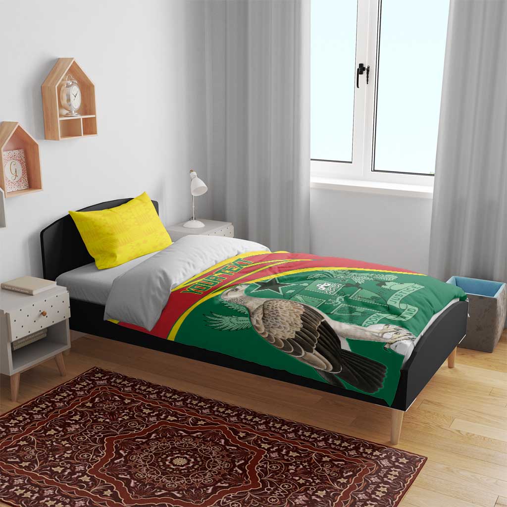 Custom Ghana Black Batters Bedding Set Ghanaian Tawny Eagle - Cricket Style