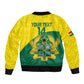 Custom Ghana Black Batters Bomber Jacket Ghanaian Tawny Eagle - Cricket Style