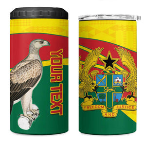 Custom Ghana Black Batters 4 in 1 Can Cooler Tumbler Ghanaian Tawny Eagle - Cricket Style