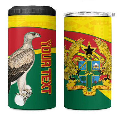 Custom Ghana Black Batters 4 in 1 Can Cooler Tumbler Ghanaian Tawny Eagle - Cricket Style