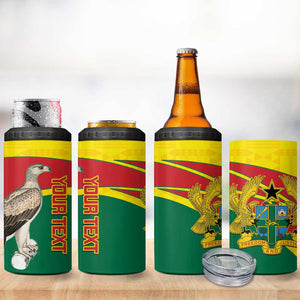 Custom Ghana Black Batters 4 in 1 Can Cooler Tumbler Ghanaian Tawny Eagle - Cricket Style