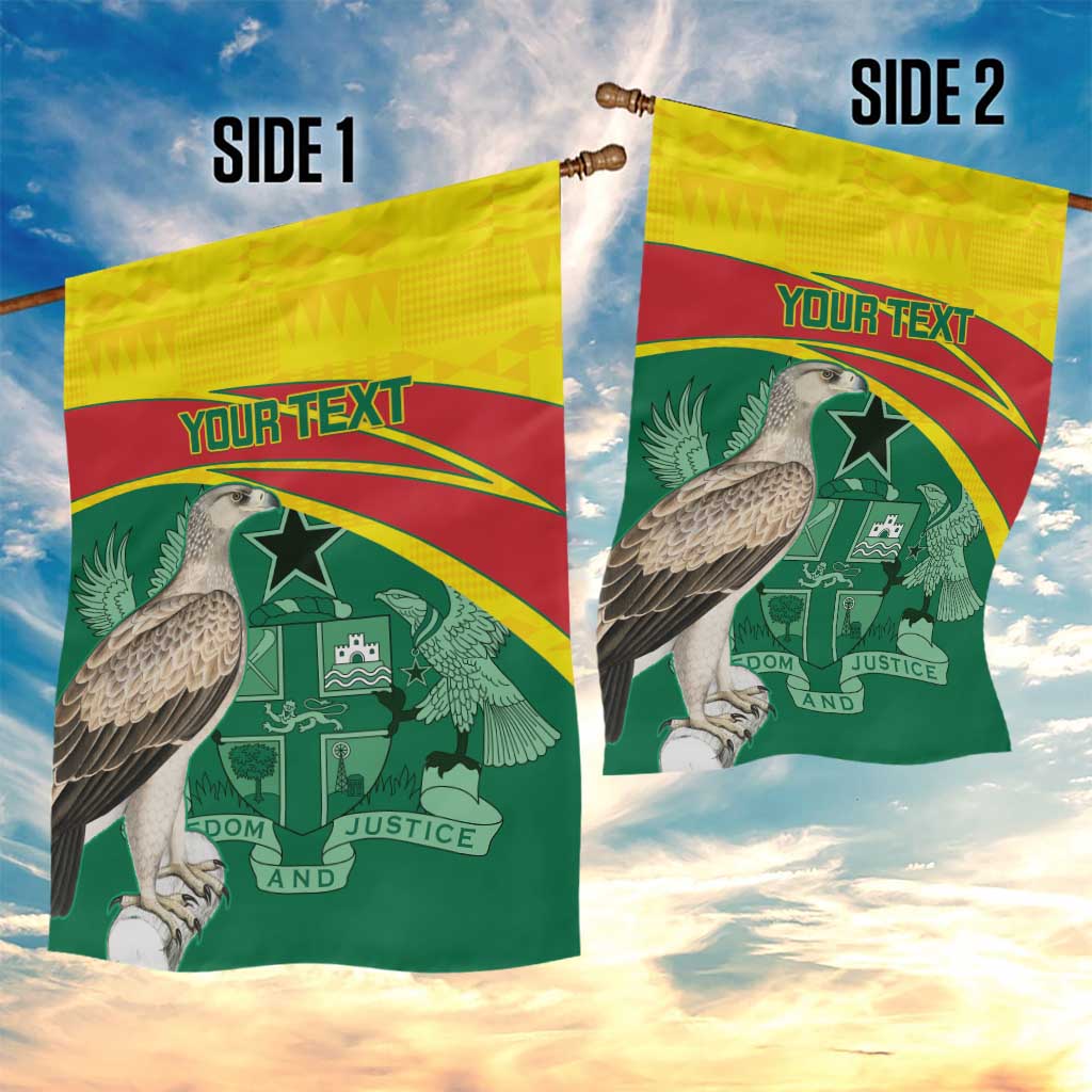 Custom Ghana Black Batters Garden Flag Ghanaian Tawny Eagle - Cricket Style