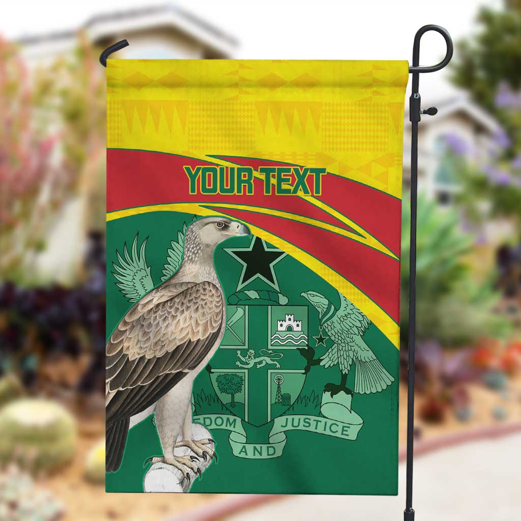 Custom Ghana Black Batters Garden Flag Ghanaian Tawny Eagle - Cricket Style