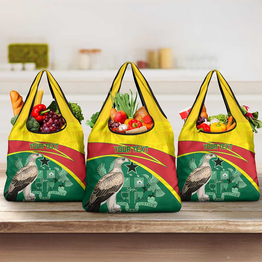 Custom Ghana Black Batters Grocery Bag Ghanaian Tawny Eagle - Cricket Style