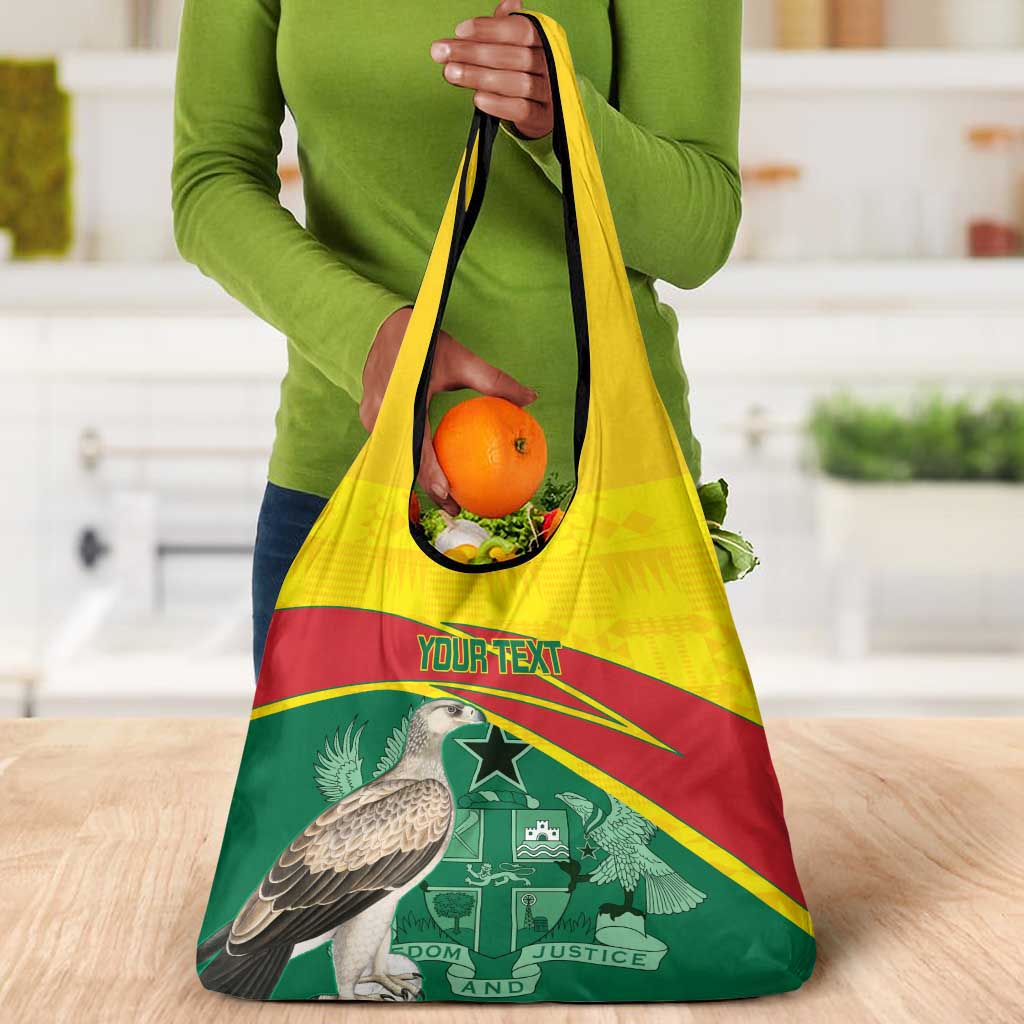 Custom Ghana Black Batters Grocery Bag Ghanaian Tawny Eagle - Cricket Style