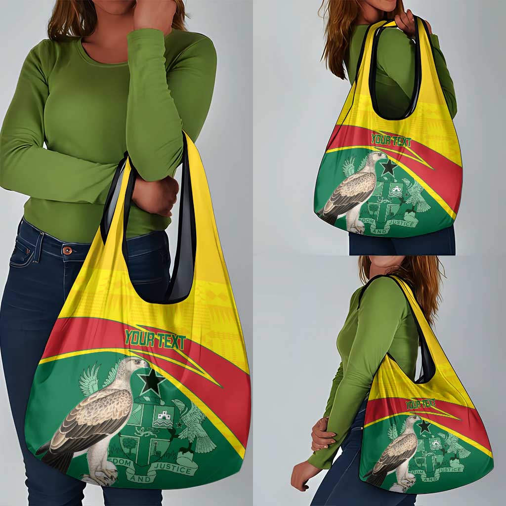 Custom Ghana Black Batters Grocery Bag Ghanaian Tawny Eagle - Cricket Style
