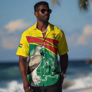 Custom Ghana Black Batters Hawaiian Shirt Ghanaian Tawny Eagle - Cricket Style