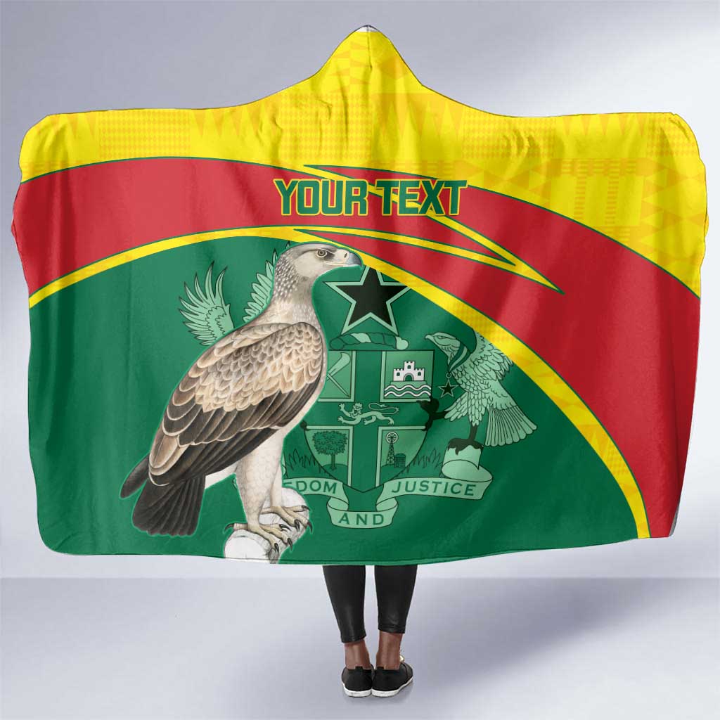 Custom Ghana Black Batters Hooded Blanket Ghanaian Tawny Eagle - Cricket Style