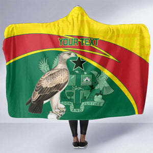 Custom Ghana Black Batters Hooded Blanket Ghanaian Tawny Eagle - Cricket Style