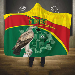 Custom Ghana Black Batters Hooded Blanket Ghanaian Tawny Eagle - Cricket Style