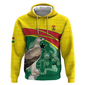 Custom Ghana Black Batters Hoodie Ghanaian Tawny Eagle - Cricket Style