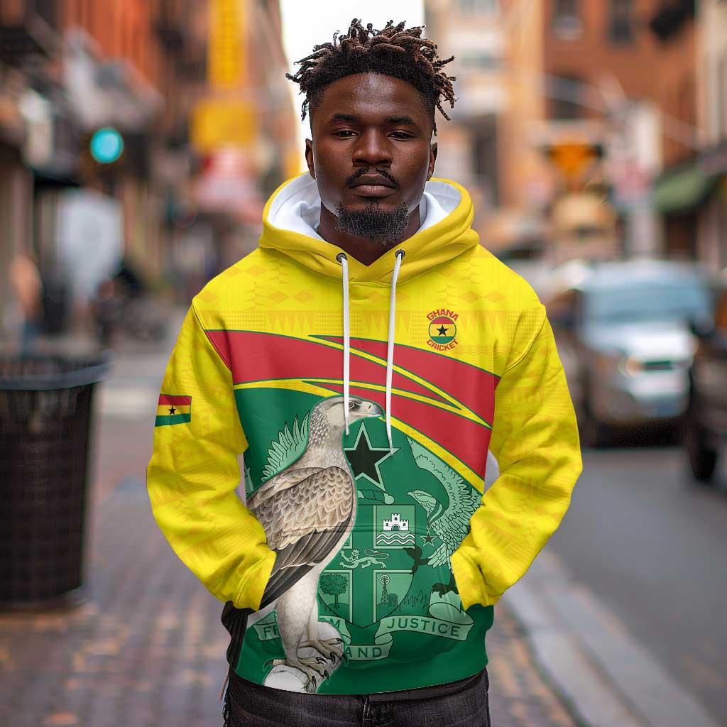 Custom Ghana Black Batters Hoodie Ghanaian Tawny Eagle - Cricket Style