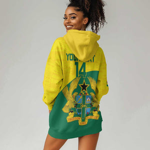 Custom Ghana Black Batters Hoodie Dress Ghanaian Tawny Eagle - Cricket Style