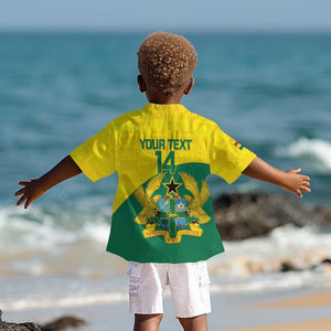 Custom Ghana Black Batters Kid Hawaiian Shirt Ghanaian Tawny Eagle - Cricket Style