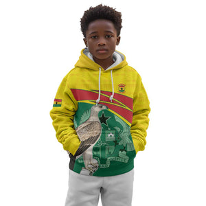 Custom Ghana Black Batters Kid Hoodie Ghanaian Tawny Eagle - Cricket Style
