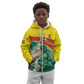Custom Ghana Black Batters Kid Hoodie Ghanaian Tawny Eagle - Cricket Style