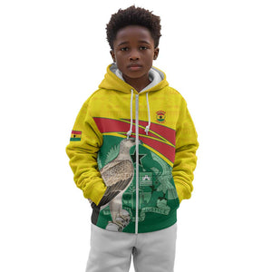 Custom Ghana Black Batters Kid Hoodie Ghanaian Tawny Eagle - Cricket Style