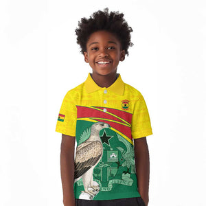 Custom Ghana Black Batters Kid Polo Shirt Ghanaian Tawny Eagle - Cricket Style